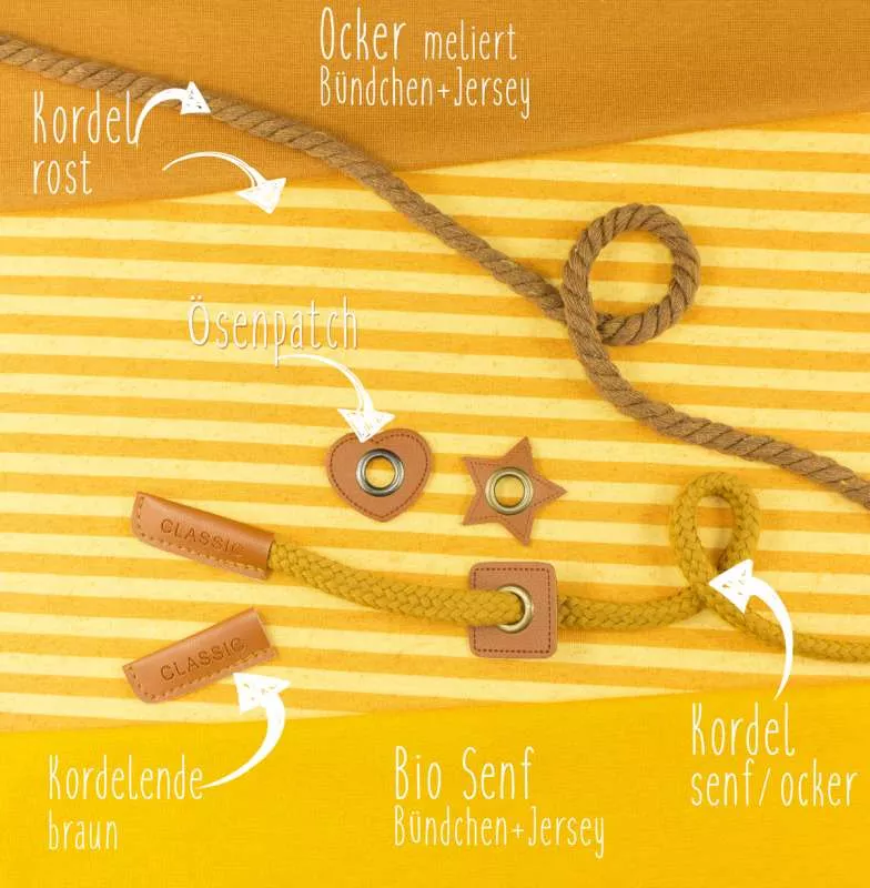 REST 33 cm Bio Sommersweat #Ringel Senf